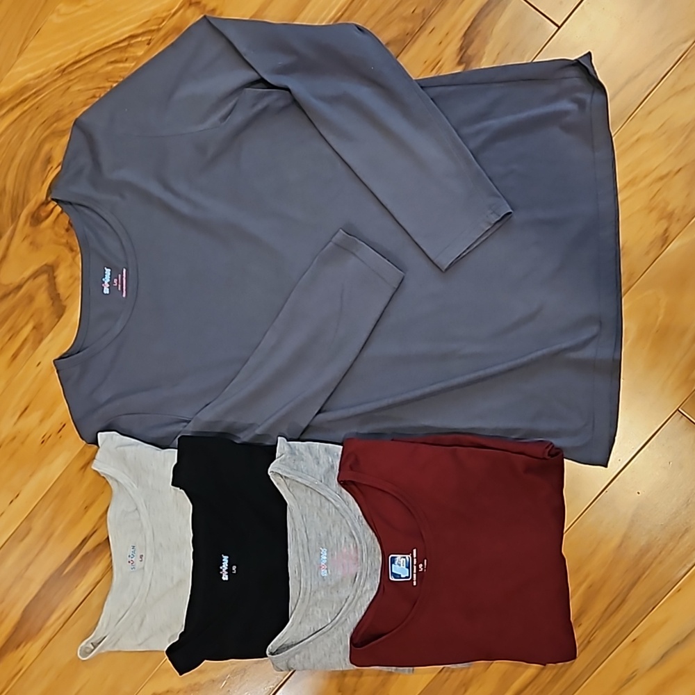 Lot of 5 Sivvan Adar Uniforms long sleeve comfort under scrub tee size L